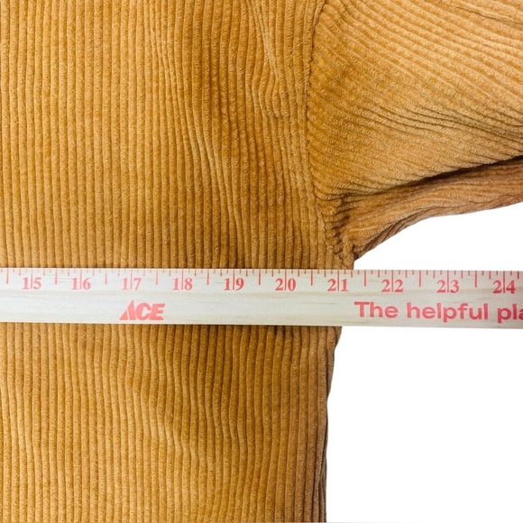 Corduroy Shacket Jacket Caramel Tan Oversized Western Boho Coastal Cowgirl small - Picture 6 of 9